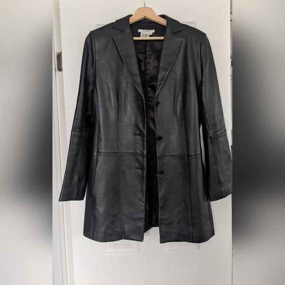 Vertigo black leather blazer jacket - Picture 3 of 8